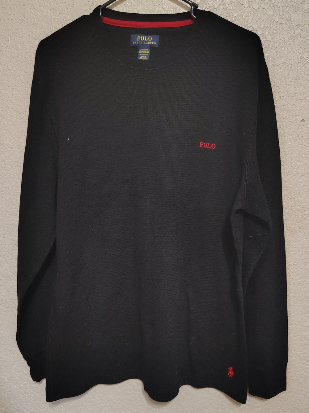 Polo by Ralph Lauren Black Sleepwear Top with Red Trim